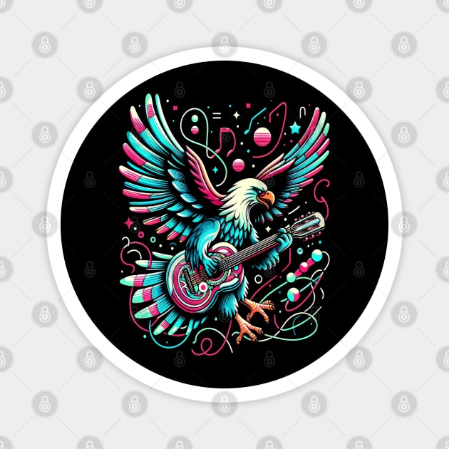 Melodic Wings: Eagle Strumming Guitar Magnet by coollooks